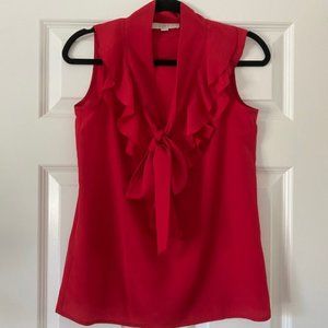 EUC LOFT RED SLEEVESLESS BLOUSE XS